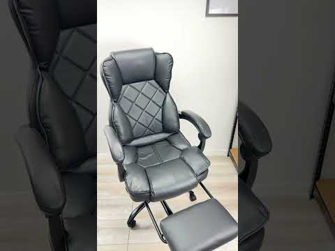 Компьютерное офисное кресло до 150 кг | Черное | PremiumPoints-3 | экокожа, усиленное, удобное, для руководителя, директора |, видео 1