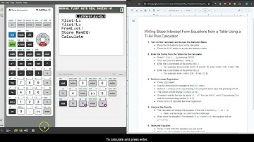 Writing Slope Intercept Form Equations from a Table using the TI-84 Plus CE & Desmos