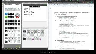 Writing Slope Intercept Form Equations from a Table using the TI-84 Plus CE & Desmos