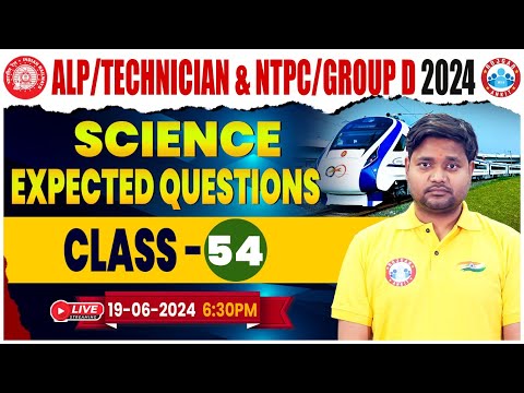 RRB Science Expected Questions, RRB Technician Science Class #54, Science for RRB NTPC, ALP, Group D