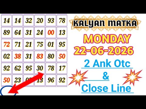 Kalyan Day  22-06-2026 Monday | Daily Line Trick | Kalyanchart 2 Ank Otc & Close Line 