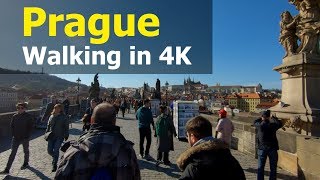 Walking in Prague for 2.5 hours | 4K, Czech Republic