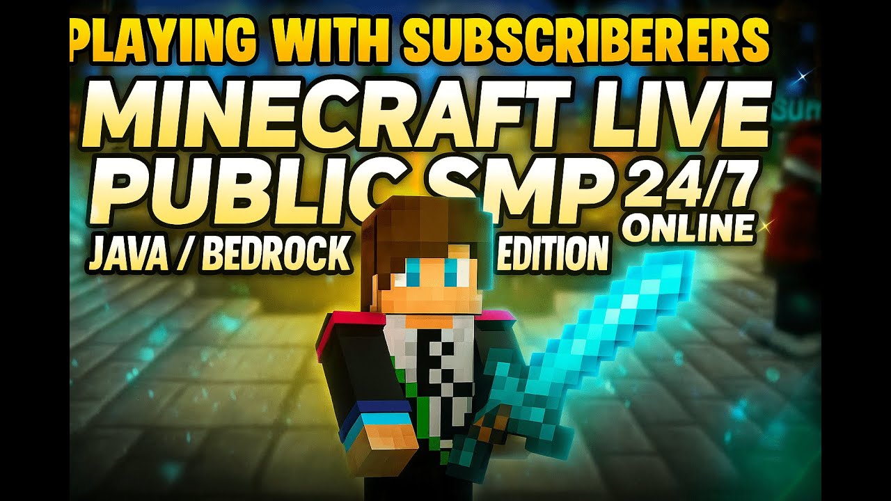 MINECRAFT LIVE PUBLIC SMP 24/7 ONLINE | JAVA / BEDROCK & POCKET EDITION ...