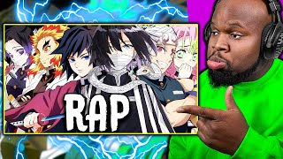HASHIRA RAP CYPHER | RUSTAGE & More [DEMON SLAYER] [REACTION]