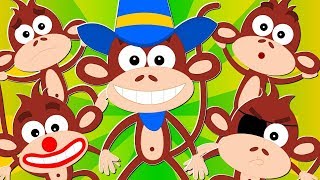 Beş Küçük Maymun | çocuk videoları | 5 Little Monkeys | Kids tv Türkçe | Bebek Şarkıları Çizgi Film