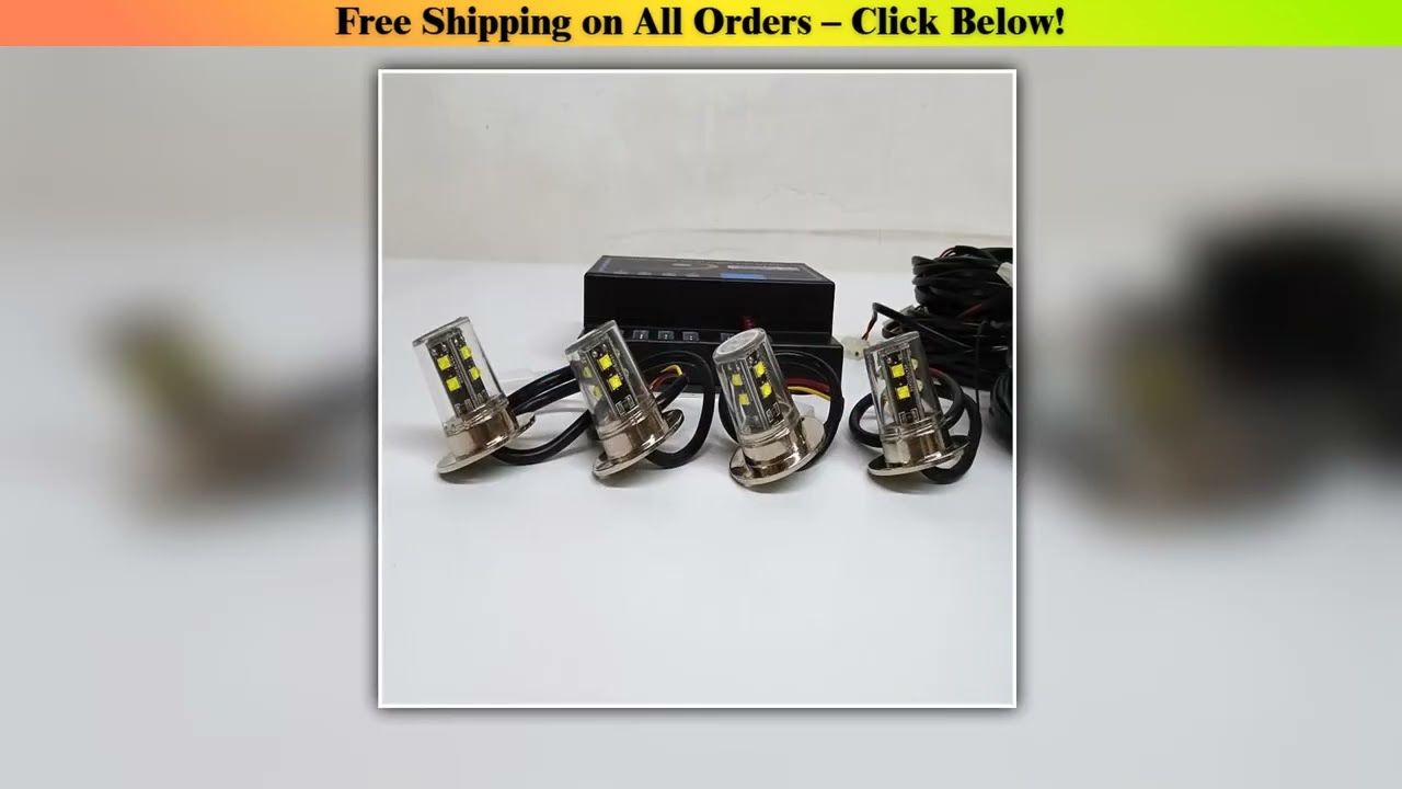 Bright 4 heads*8W Led Car Strobe Light,DC12V/24V Led Car Hideaway lights kit,Car Grille Emergency