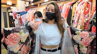 Trying on a Kimono Before Riding a Rickshaw in Asakusa, Tokyo| First Half