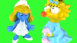 Simpsons Cartoon Chracter Smurfs Juguetes Sorpresa Игрушки Барбоскины