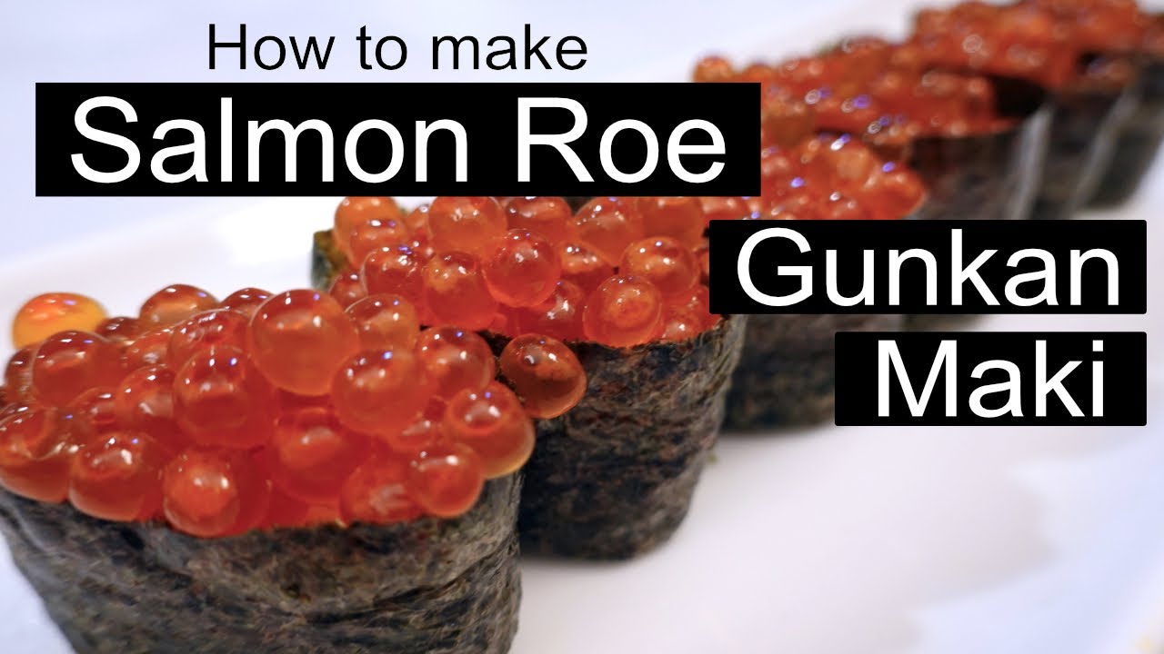 How to make salmon roe gunkan maki step by step. Also how to marinate