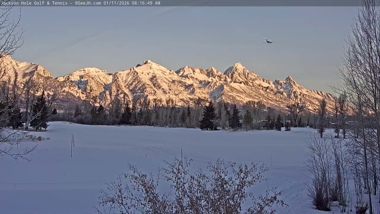 Teton time Lapse of sunrise viewed from Teton Pines golf course on January 11, 2026