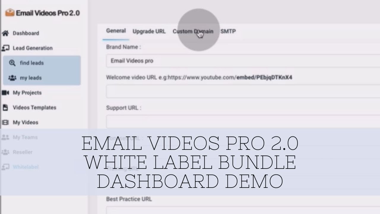 Email Videos Pro 2.0 White Label Bundle Dashboard Demo