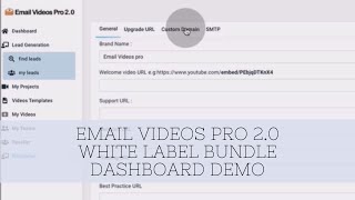 Email Videos Pro 2.0 White Label Bundle Dashboard Demo