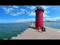 360° Video, South Beach and Pier/Lighthouse, South Haven Michigan. 8-22-2025. Insta360 5X.
