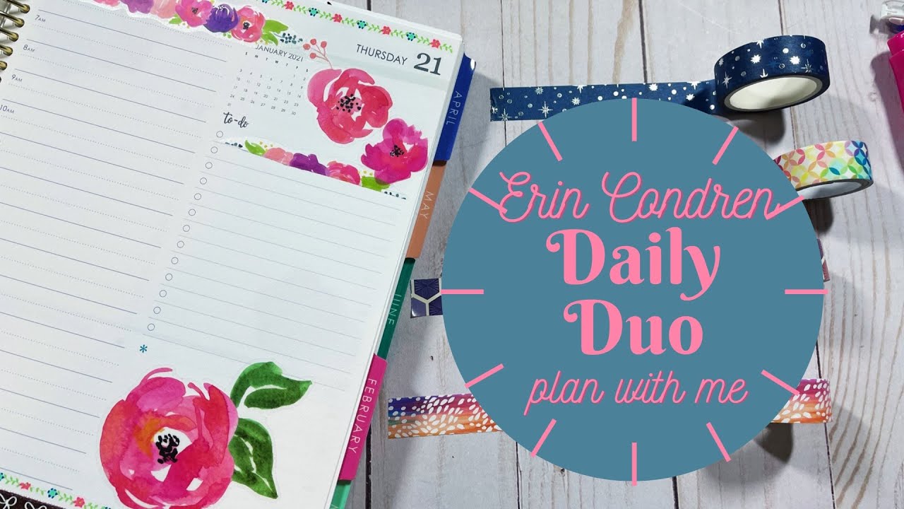 Erin Condren Daily Duo Plan With Me & Mini Etsy Haul - YouTube