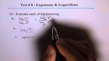IMPORTANT Evaluate Logarithmic Expressions Change of Base Test Q1