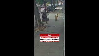 Woman was seen on video falling into a manhole in Rio de Janeiro