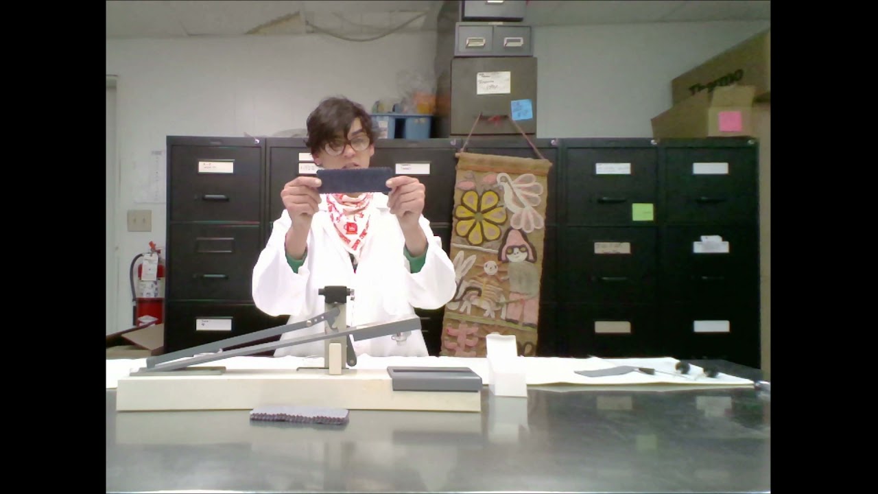 Testfabrics demonstrates how to perform the crockmeter test for colorfastness.