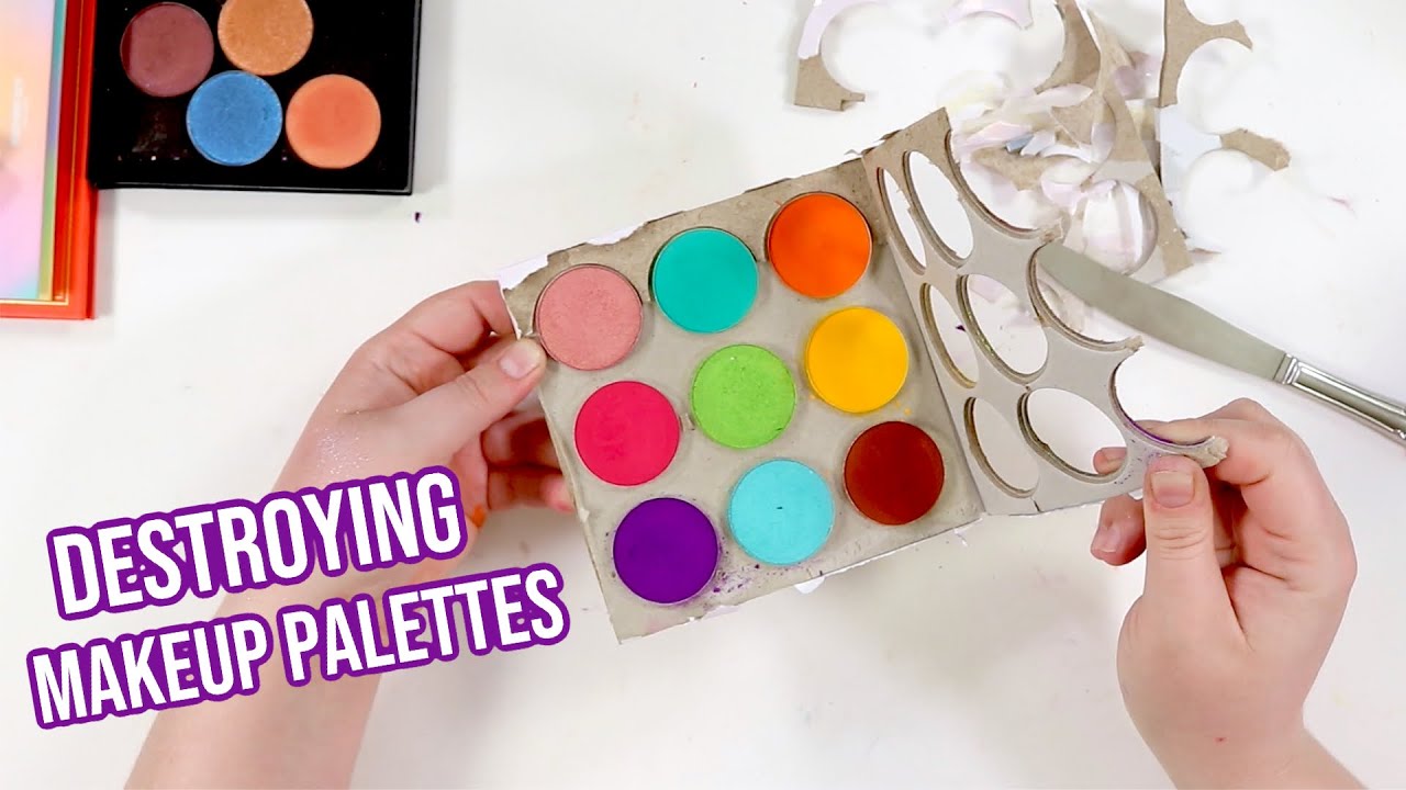 Destroying Eyeshadow Palettes I NEVER Use... OLD Palettes into Inspiring Singles!