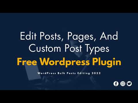 Edit Posts, Pages, And Custom Post Types - Free WordPress Plugin