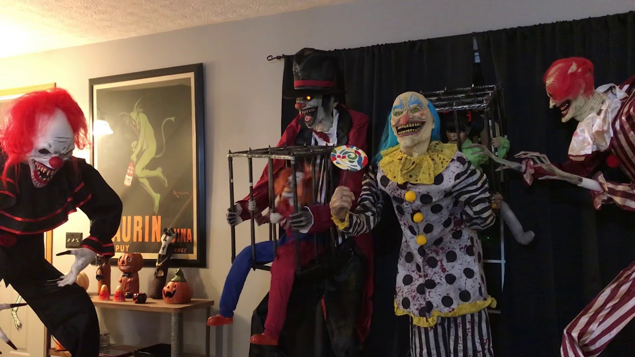 Spirit Halloween 2020 rotten ringmaster with caged clown YouTube