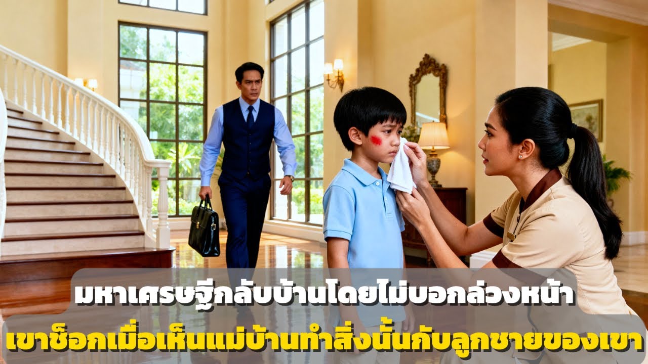 มหาเศรษฐีกลับบ้านโดยไม่บอกล่วงหน้า — และช็อกเมื่อเห็นแม่บ้านทำสิ่งนี้กับลูกชายของเขา!