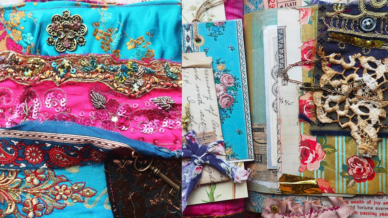 A Fabric Covered Junk Journal in a long while! (Eclectic) - YouTube