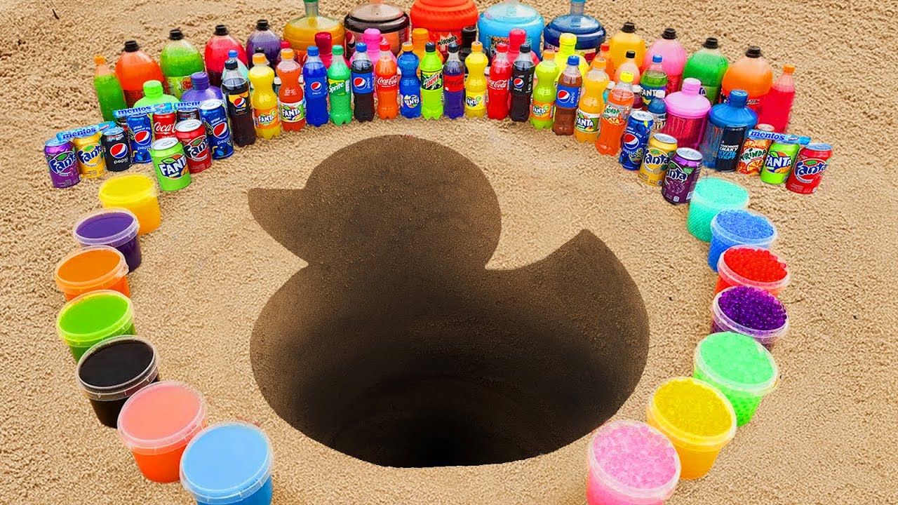 Big Toothpaste Eruption from Coca Cola, Fanta, Pepsi, Mtn Dew, Sprite and Mentos