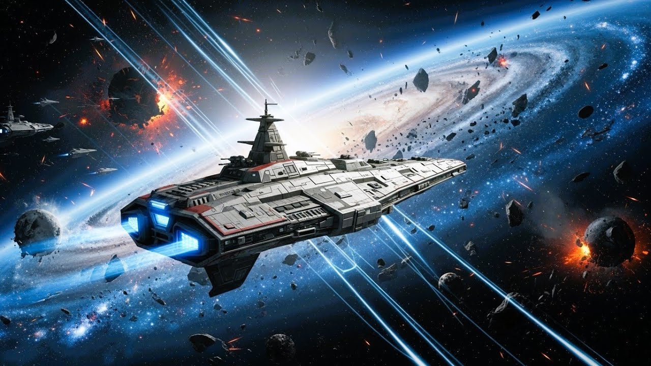 Estamos perdiendo la guerra! gritó la galaxia entonces los humanos enviaron una sola nave de guerra