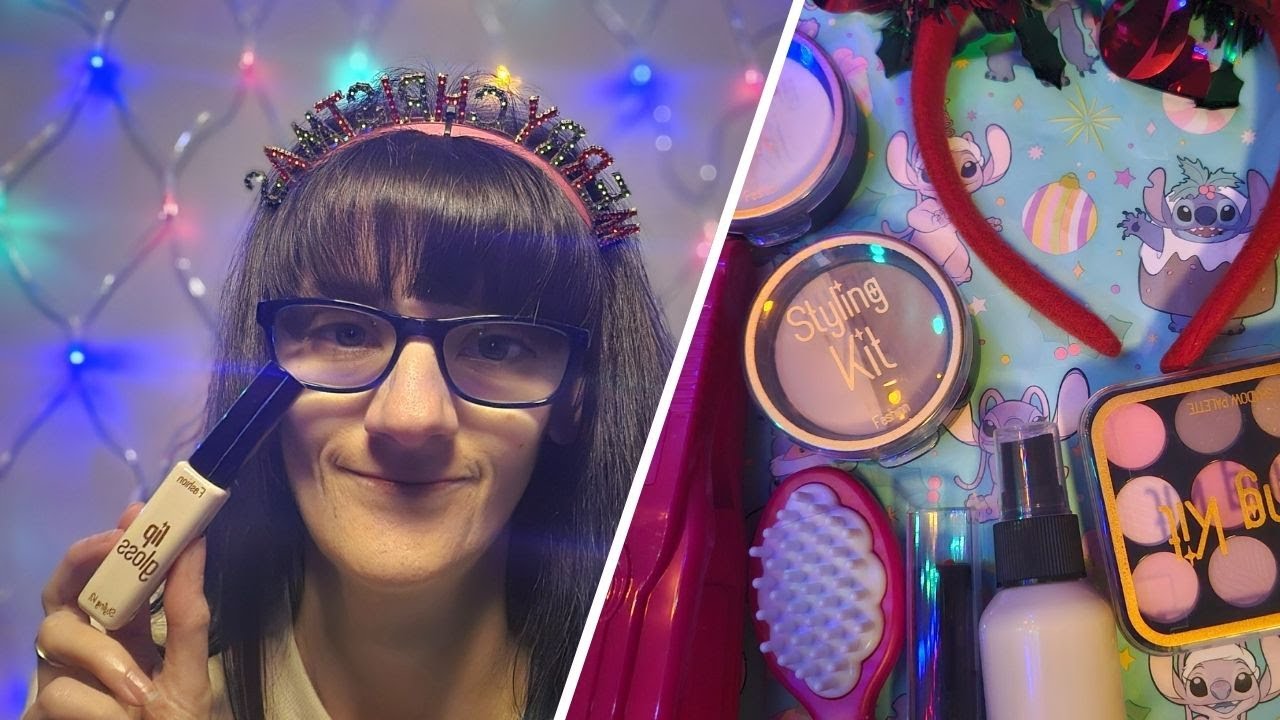 Chrismas ASMR (plastic hair styling and plastic make up)