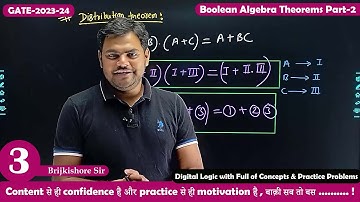 Lec 03 Boolean Algebra Theorems Part-2 || CS & IT Engineering || GATE-2023-24 || Computer Centrick
