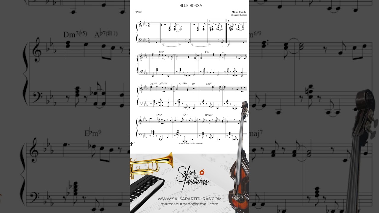BLUE BOSSA [MICHEL CAMILO] Sheet Music Orchestra - YouTube