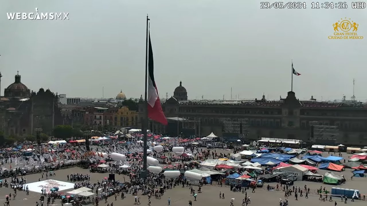 Vista en vivo del Zócalo de la Ciudad de México