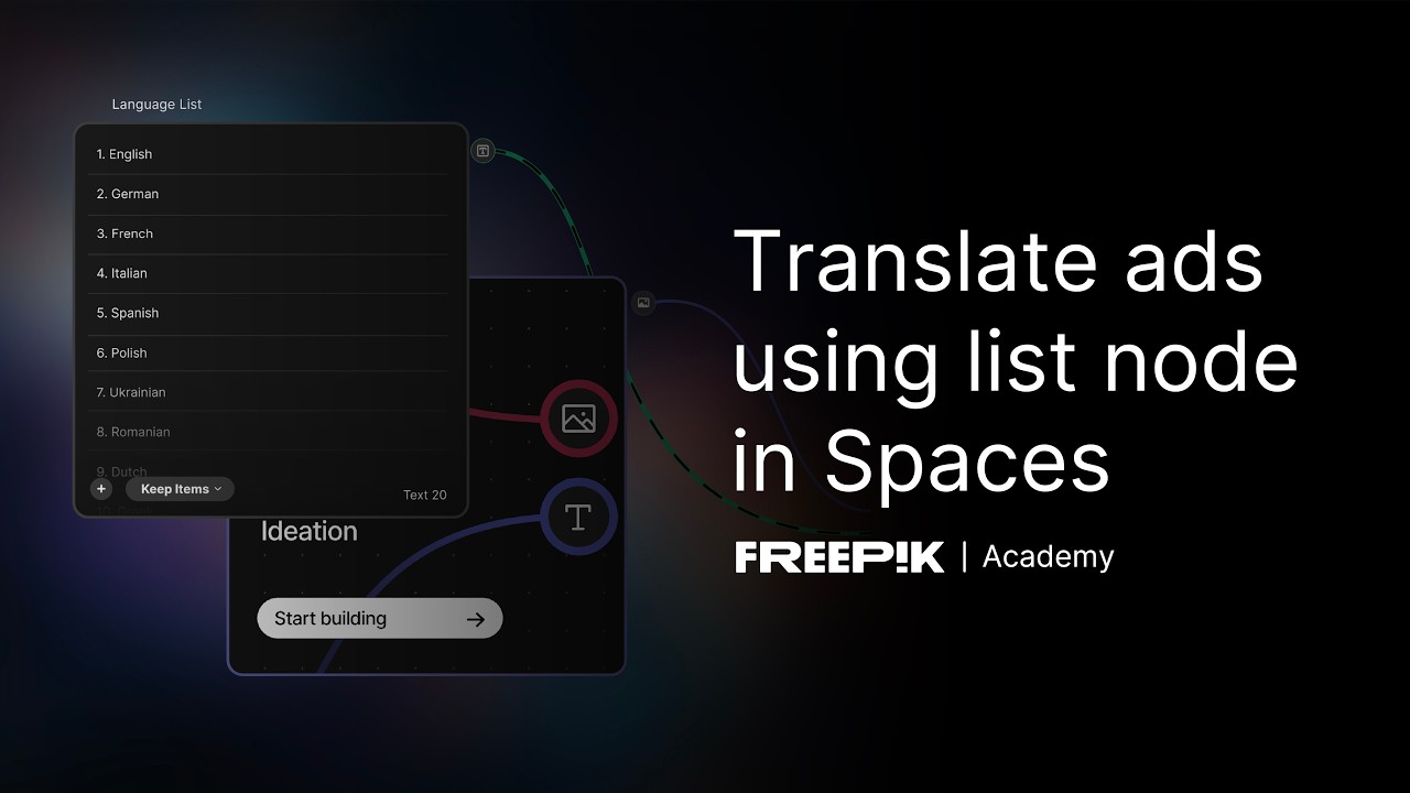 Translate ads using List Nodes in Spaces | Freepik Academy Tutorial
