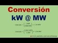 Convertir de Kilowatt a Megawatt  (kW a MW)