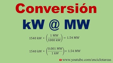 Convertir de Kilowatt a Megawatt  (kW a MW)