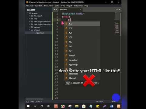HTML shortcut key coding with sublime text by @HridoyWebtech#technology ...