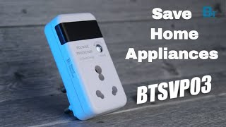 230V 16A Automatic Voltage Protector for Home Appliances | BTSVP03 Automatic Voltage Guard plug type