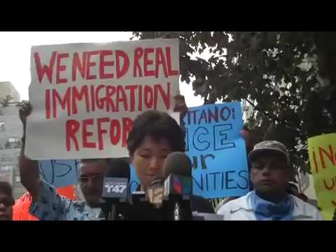 New Yorkers Protest Secretary Napolitano's Immigra...