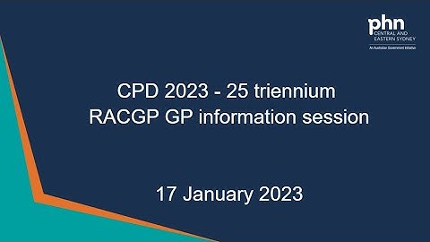 CPD 2023-25 triennium RACGP GP information session