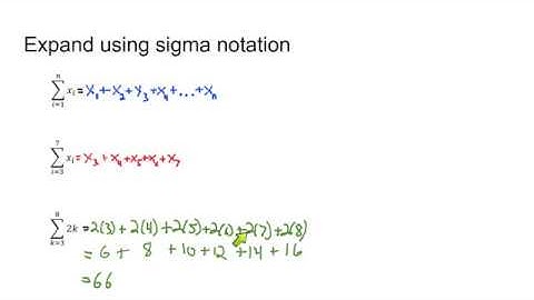 Basics of Sigma Notation