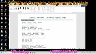 Word 2021 In Practice Ch 2 Advanced Project 2-7  |Outlook Shortcut Table| SIMnet Course 2021|2024
