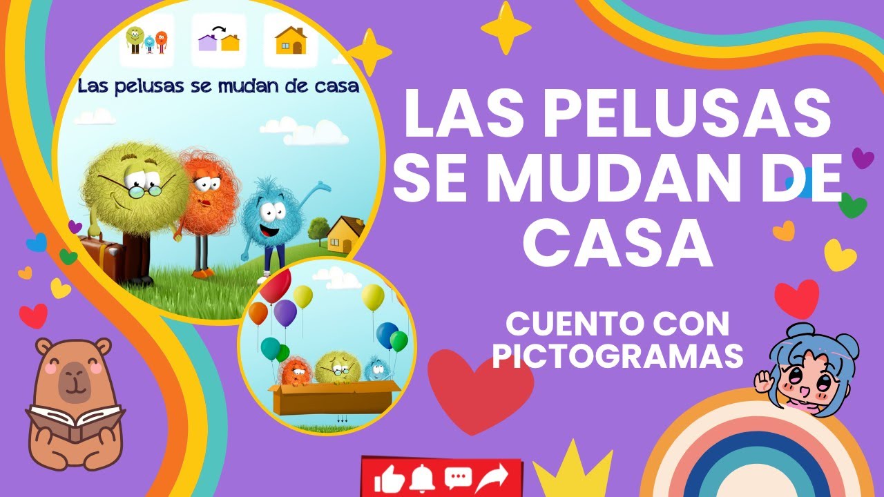 Audiolibro Las pelusas se mudan de casa Cuento con pictogramas
