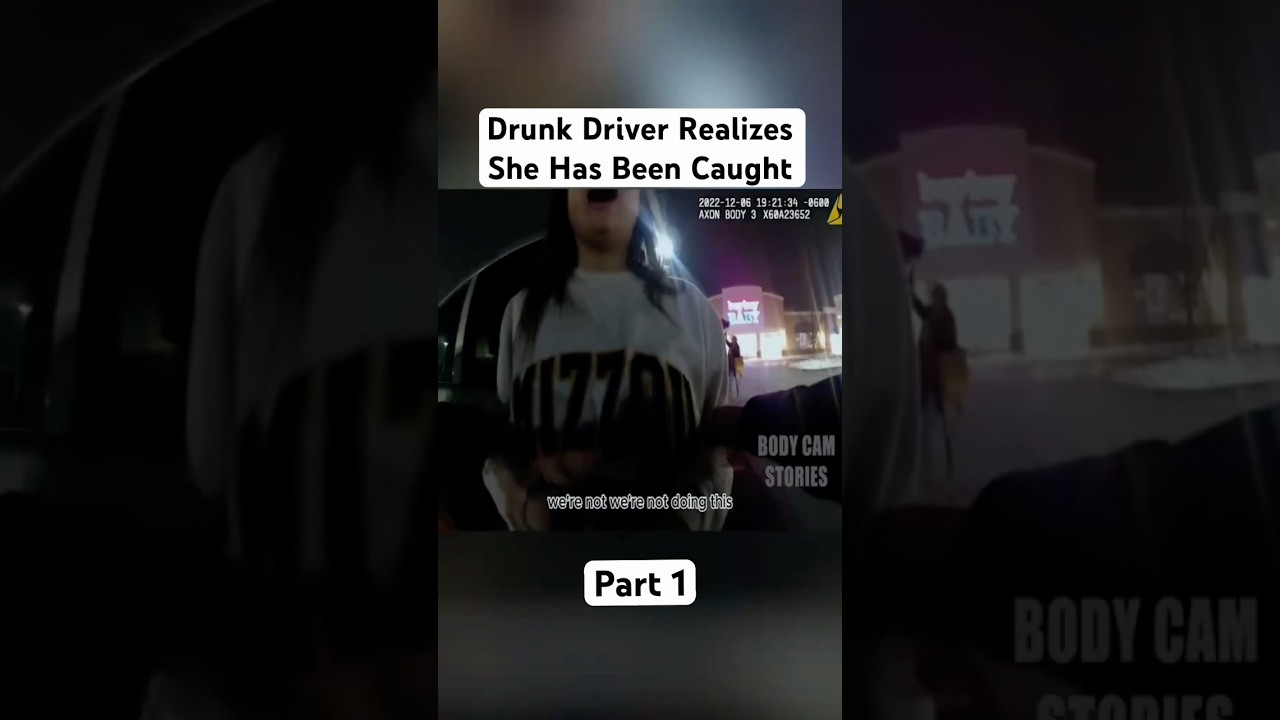 Drunk Driver Realizes She Has Been Caught😳 