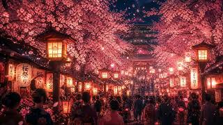 Sakura Lantern Festival 🌸 Japanese Night Ambient for Relax & Sleep