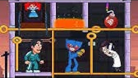 Scary huggy time pull pin puzzle level 231 to 240 | poppy play time | Huggy wuggy |  crazy gammer |