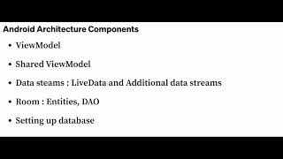 Android architecture components