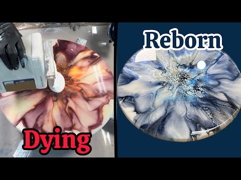 Can You Repour Over Resin? Lazy Susan Resuscitation #acrylicpainting #fluidart