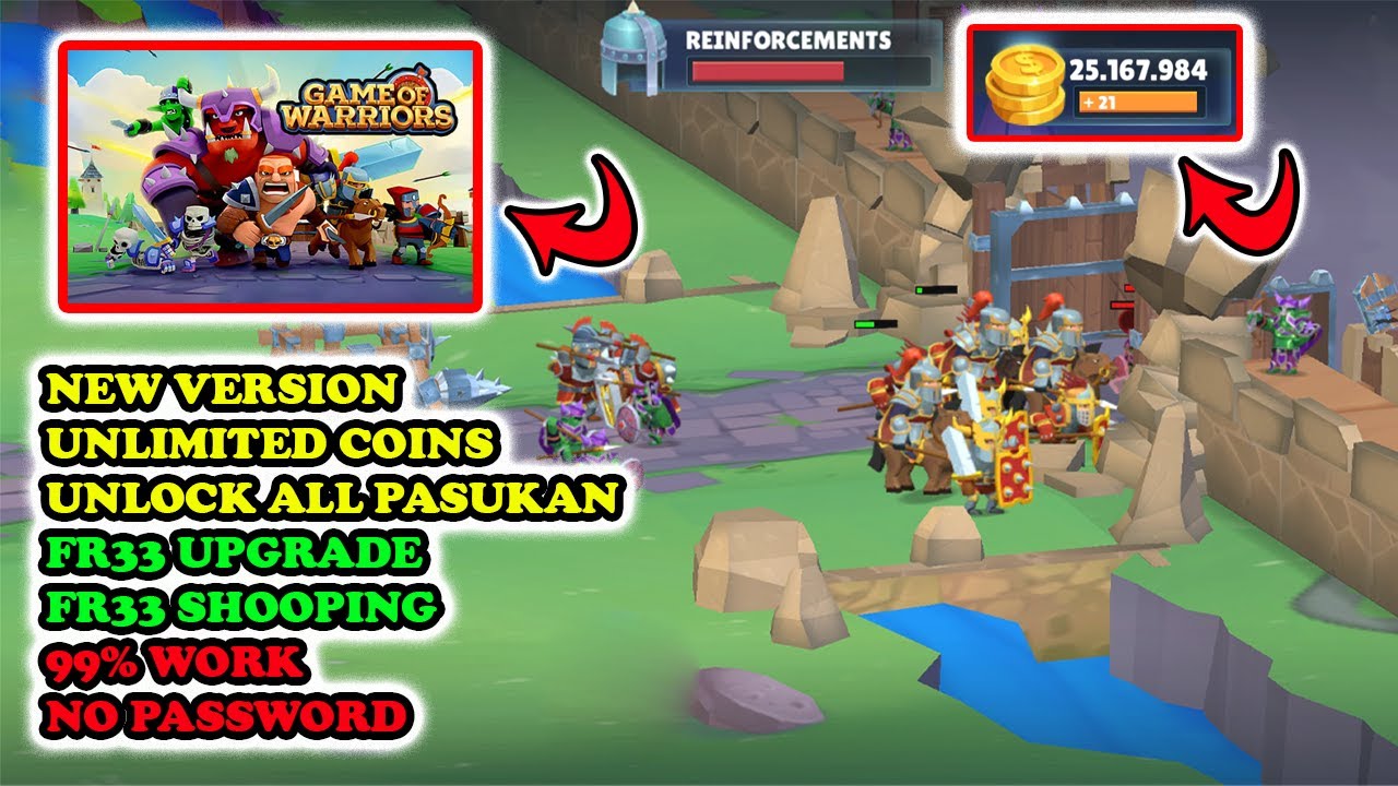 Game of Warriors mod apk terbaru 2023 - Unlimited Coins & No password