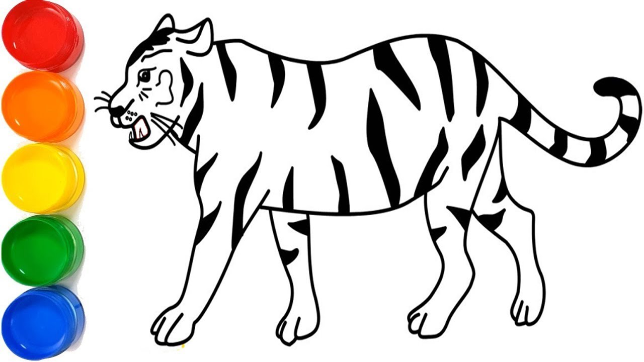 How To Draw A Tiger For Kids Easy And Simple Drawing Tiger Youtube