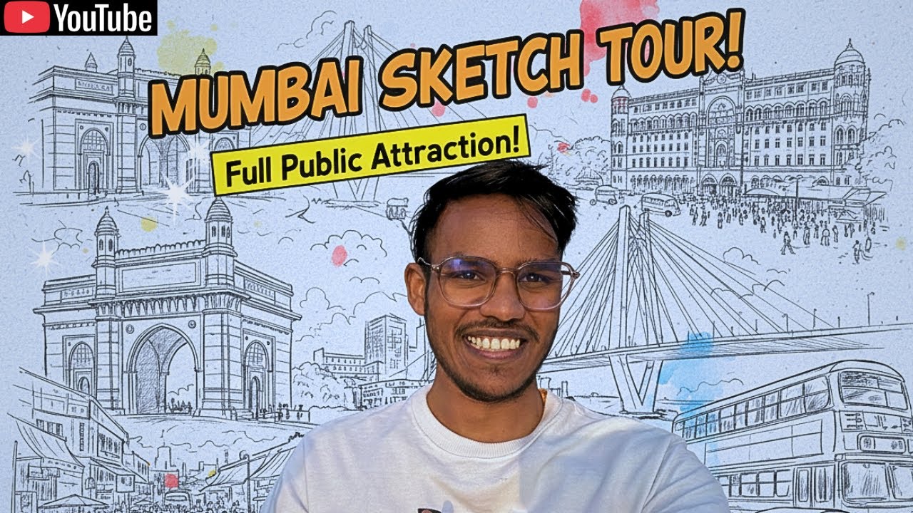 CSMT TOUR + Sketching! ✍️ Mumbai ki Shaan Dekho | Mera Secret Art Reveal 🤯